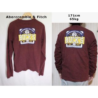 アバクロンビーアンドフィッチ(Abercrombie&Fitch)の匿名即日発可アバクロンビー&フィッチBUCK'SロングTシャツ/ブラウン一点物L(Tシャツ/カットソー(七分/長袖))