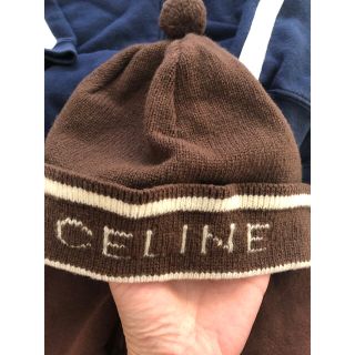 セリーヌ(celine)のL a L a様専用セリーヌ　ポンポン付きニット帽美品(帽子)