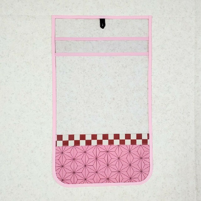 麻の葉柄 ピンク縁 ランドセルカバー Lサイズ ハンドメイドのキッズ/ベビー(外出用品)の商品写真