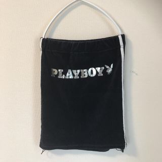 プレイボーイ(PLAYBOY)のプレイボーイ　Mサイズ 黒色　ベロアスカート　ロゴ入り(ひざ丈スカート)