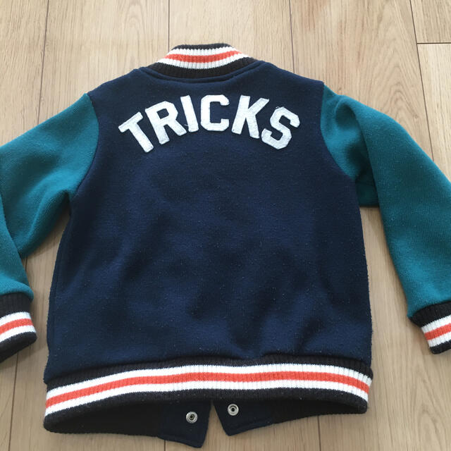 F.O.KIDS(エフオーキッズ)のF.O.KIDSニット素材スタジャン◇100センチ キッズ/ベビー/マタニティのキッズ服男の子用(90cm~)(ジャケット/上着)の商品写真