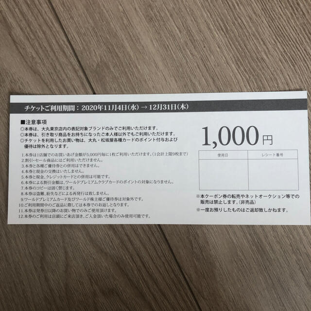 大丸東京店ワールドエコロモキャンペーンチケット14枚セット チケットの優待券/割引券(その他)の商品写真