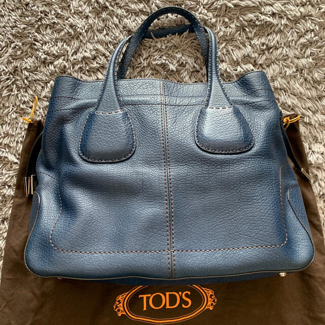 美品　TOD’S  ネイビー　革トートバッグ