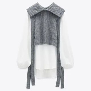 ザラ(ZARA)の【モンキーガール様専用】ZARA コンビブラウス (ニットベスト)(シャツ/ブラウス(長袖/七分))