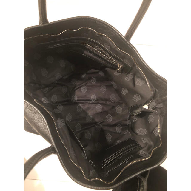 クロムハーツ風レザー トートバッグ 　ブラックレザー メンズのバッグ(トートバッグ)の商品写真