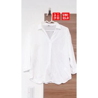 ユニクロ(UNIQLO)のユニクロ　白ブラウス(7分丈)(シャツ/ブラウス(長袖/七分))