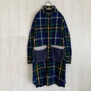 ツモリチサト(TSUMORI CHISATO)の古着 ツモリチサト シャツワンピース チェックシャツ ロング丈 切り替えニット(シャツ/ブラウス(長袖/七分))