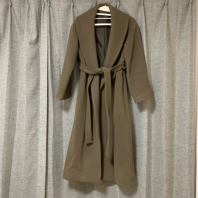 Noble - CACHEC カシェック ショールカラーガウンコート ブラウンの