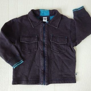 プチバトー(PETIT BATEAU)の4月限定値下げ★★★プチバトー4ans102cm 裏起毛ジャケット　紺色(ジャケット/上着)