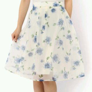 ページボーイ(PAGEBOY)のページボーイ花柄シフォンスカート♥(ひざ丈スカート)