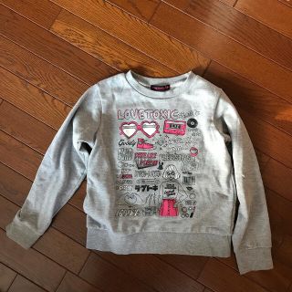 ラブトキシック(lovetoxic)の再値引きlovetoxic トレーナーS(140)グレー(Tシャツ/カットソー)