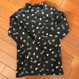 イオン(AEON)の値引きフリース140黒タートルネックＴシャツ(Tシャツ/カットソー)