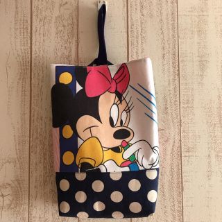 ディズニー(Disney)のミニー★ハンドメイド上履き入れ/リップ柄ビンテージシーツ入学入園C10(外出用品)