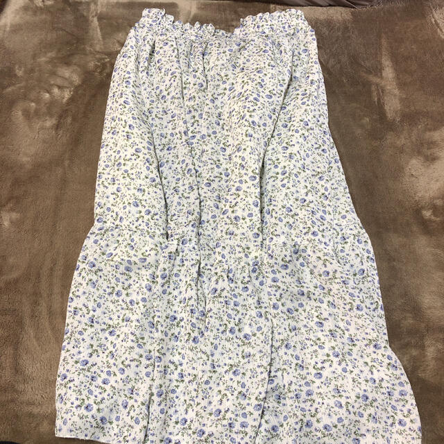 お花柄　スカート　ウエストゴム　L レディースのスカート(ロングスカート)の商品写真