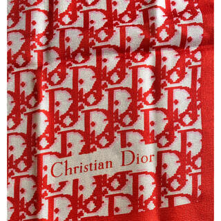 クリスチャンディオール(Christian Dior)のディオールスカーフ　赤色　レッド　ヴィンテージ(バンダナ/スカーフ)