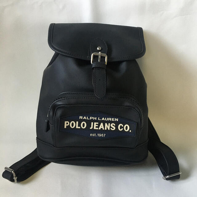 Ralph Lauren(ラルフローレン)のPOLO JEANSマットレザーバックパックリュック黒RalphLauren レディースのバッグ(リュック/バックパック)の商品写真