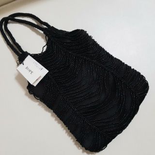 ロペ(ROPE’)のmoco様専用★ROPE/ ビーズバッグ/ 新品タグ付き黒(ハンドバッグ)