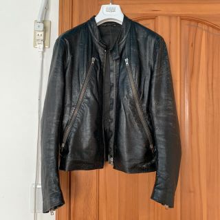 マルタンマルジェラ(Maison Martin Margiela)のmaison margiela 八の字　レザージャケット(レザージャケット)