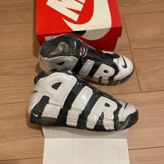 ナイキ(NIKE)のNIKE AIR MORE UPTEMPO(GS)25.0cm ネイビー(スニーカー)