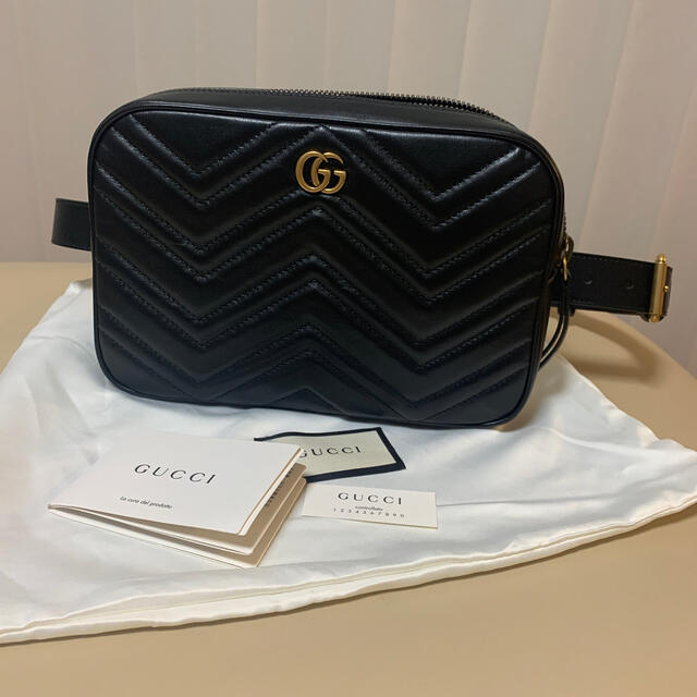 Gucci(グッチ)のGUCCI   レザー ベルトバッグ GGマーモント メンズのバッグ(ショルダーバッグ)の商品写真