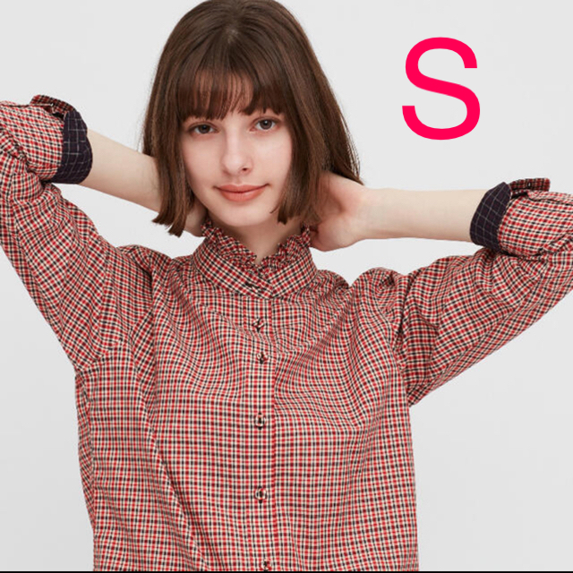 UNIQLO - 【新品タグ付】紗栄子着用 イネス コットンフリルシャツ S ...