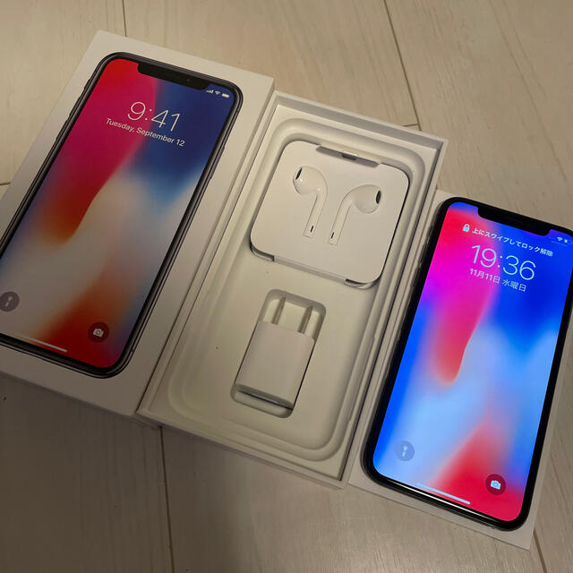 iPhoneX 256G SIMフリー　スペースグレイ　付属品新品★