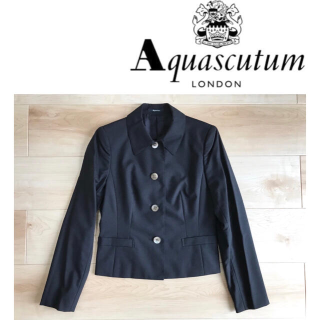 AQUA SCUTUM(アクアスキュータム)のAquascutum アクアスキュータム ジャケット ネイビー　美品 レディースのジャケット/アウター(テーラードジャケット)の商品写真