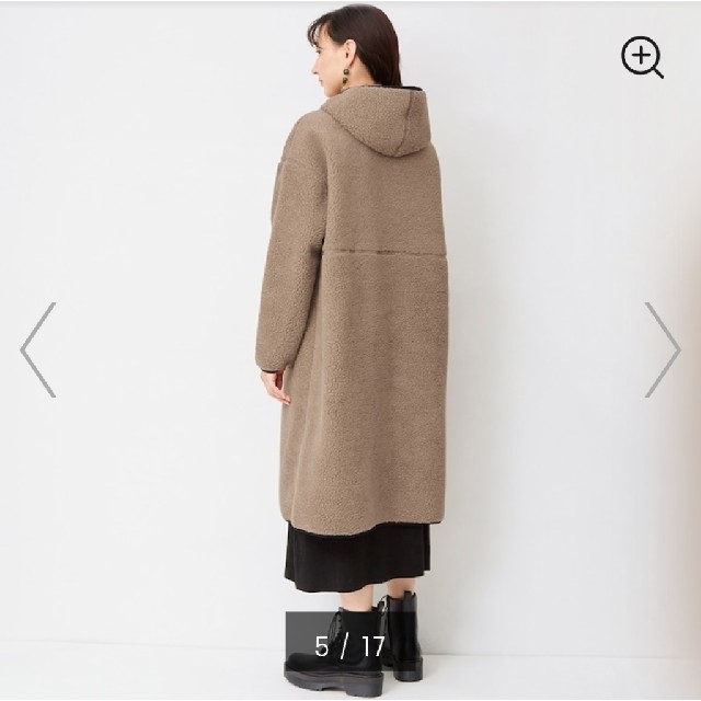GU????ボアフーディーコート
