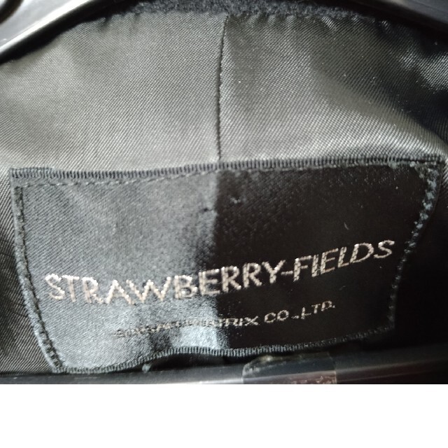 STRAWBERRY-FIELDS(ストロベリーフィールズ)のストロベリーフィールズコート　美品チェスターコート　Ｍ　黒色 レディースのジャケット/アウター(チェスターコート)の商品写真