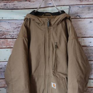 カーハート(carhartt)のカーハート　ブルゾンパーカー　ジャケット　ワンポイント　厚手　ブラウン　S(ブルゾン)