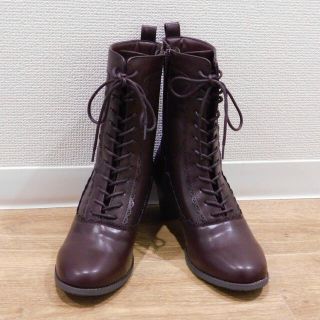 アクシーズファム(axes femme)の【年内まで】axes femme レースアップブーツ 茶色(ブーツ)