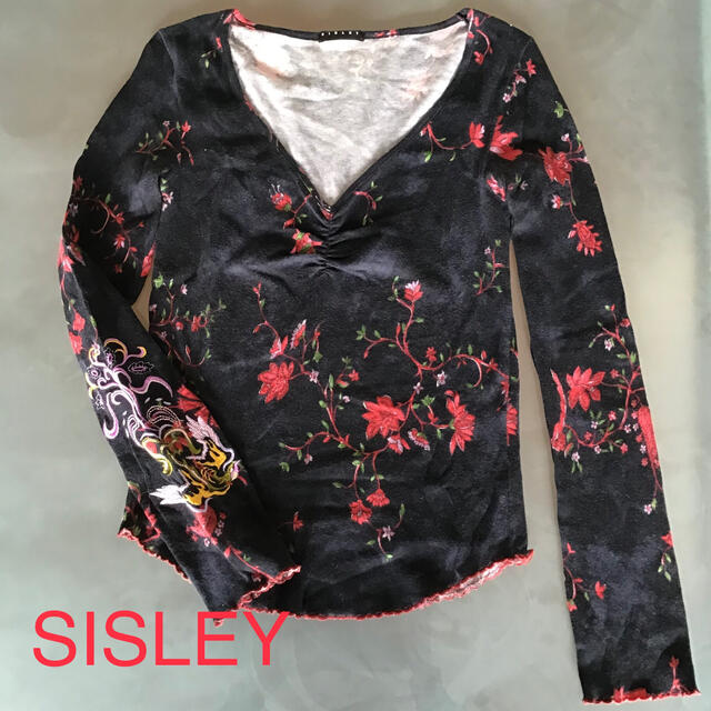 Sisley(シスレー)のSISLEY カットソー　刺繍付き レディースのトップス(カットソー(長袖/七分))の商品写真
