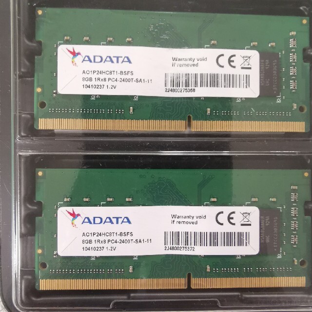 ADATA 16GB 8GB×2 ノートパソコン用DDR4 メモリ