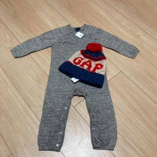 ベビーギャップ(babyGAP)の[新品]ベビーギャップ☆ロンパース90&ニット帽48〜50(ロンパース)