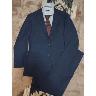 スーツカンパニー(THE SUIT COMPANY)のスーツセレクトFINTES生地 秋冬3釦段返りスーツ ネイビー A6 (セットアップ)