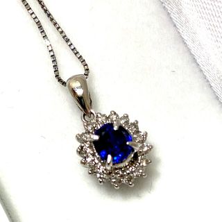 ジュエリーツツミ(JEWELRY TSUTSUMI)のフォロー様更に5%OFF‼️サファイア ダイヤ プラチナ ネックレス (ネックレス)