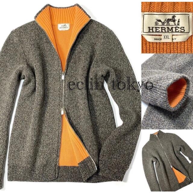 HERMES - HERMES ドライバーズ ニット カシミヤウール ジャケット E2554