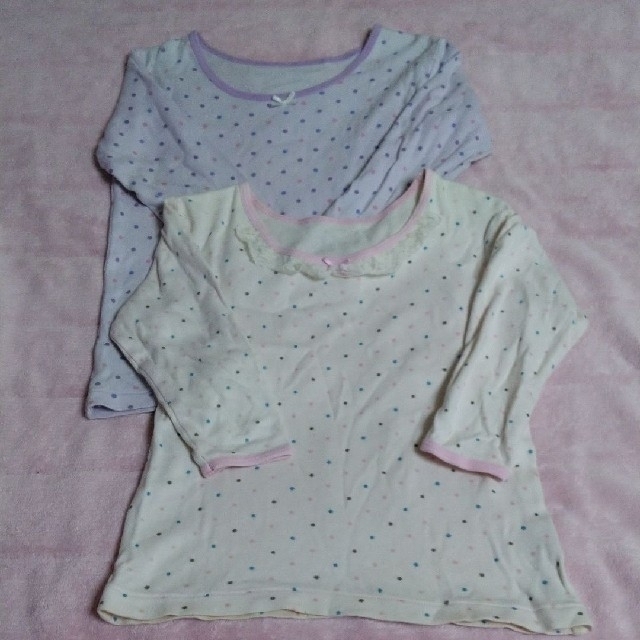 しまむら(シマムラ)の長袖肌着　2枚セット　110 キッズ/ベビー/マタニティのキッズ服女の子用(90cm~)(下着)の商品写真