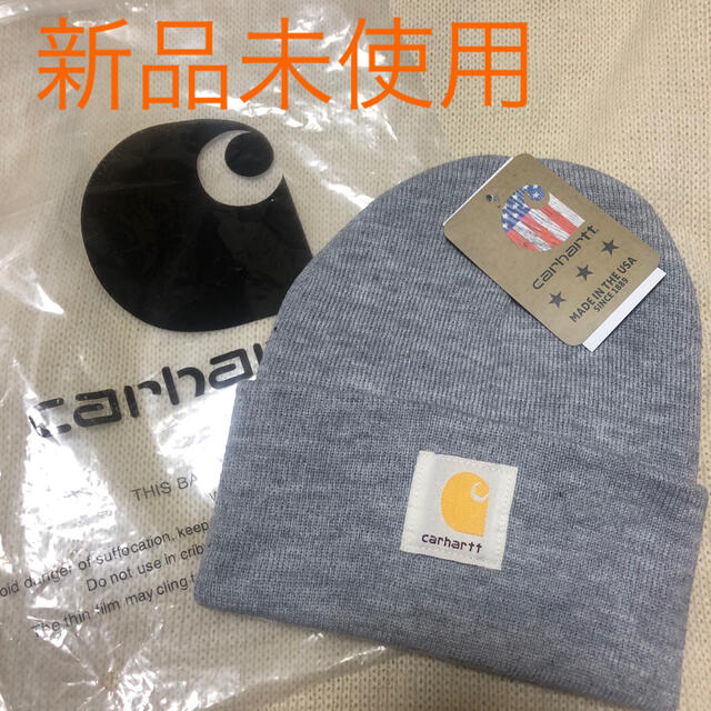 carhartt(カーハート)のSALE❗️新品未使用　カーハート　ニット帽　グレー レディースの帽子(ニット帽/ビーニー)の商品写真