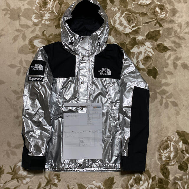 Supreme THE NORTH FACE メタリック　シルバー　パーカー