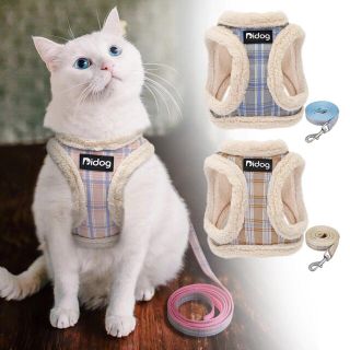 犬猫用もふもふハーネス☆ピンク Mサイズ 新品 人気 SALE中❣️(リード/首輪)