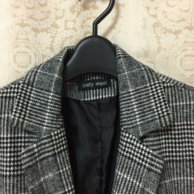 しまむら(シマムラ)のグレンチェック　チェスターコート　M レディースのジャケット/アウター(チェスターコート)の商品写真
