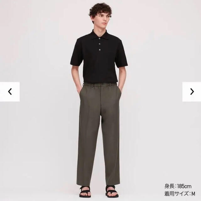 UNIQLO(ユニクロ)のユニクロ ユー ワイドフィットテーパードパンツ XLサイズ／ブラック 新品！ メンズのパンツ(スラックス)の商品写真