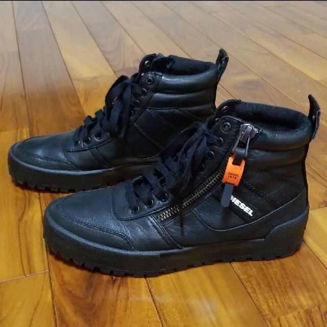 DIESEL レザー スニーカー ビブラムソール ブラック ハイカット ブーツ