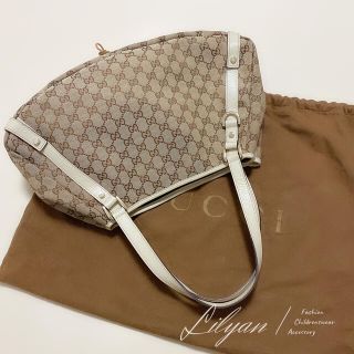 グッチ(Gucci)の極 美品 Gucci トートバッグ ハンドバッグ 本物 GGキャンバス レザー (トートバッグ)