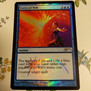 マジックザギャザリング(マジック：ザ・ギャザリング)のmtg 意志の力　ジャッジ　プロモ　FOIL(シングルカード)