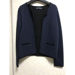 プチバトー(PETIT BATEAU)のPETIT BATEAU キルティング ノーカラージャケット　(ノーカラージャケット)