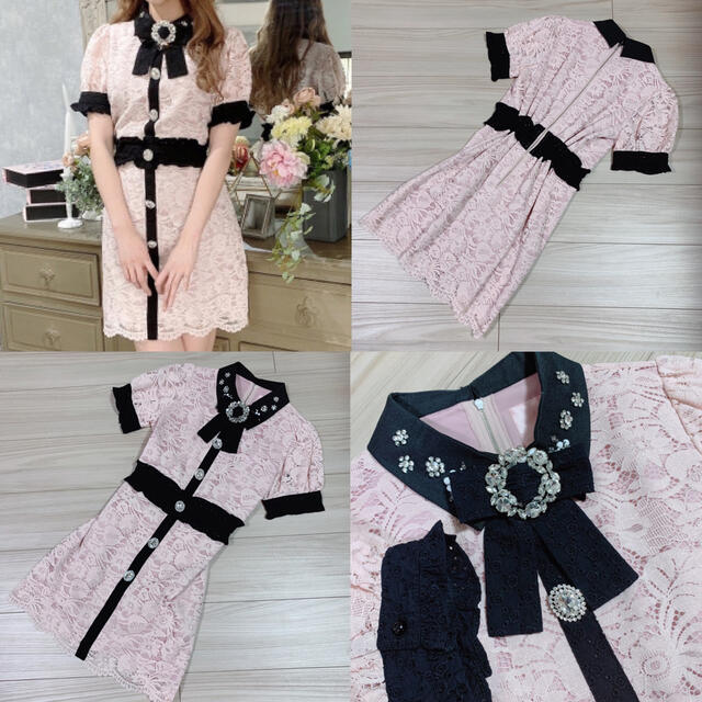 最終値下げ★新品未使用品 Swankiss ビジューレースワンピース