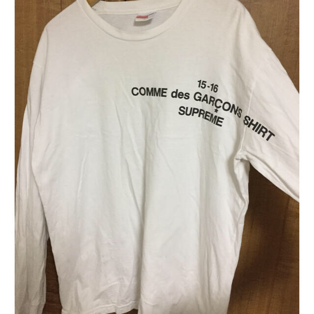 Supreme(シュプリーム)のsupreme  comme des garcons   L White ロンT メンズのトップス(Tシャツ/カットソー(七分/長袖))の商品写真