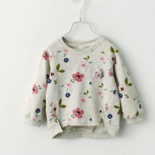韓国子供服　花柄トップス　90(Tシャツ/カットソー)